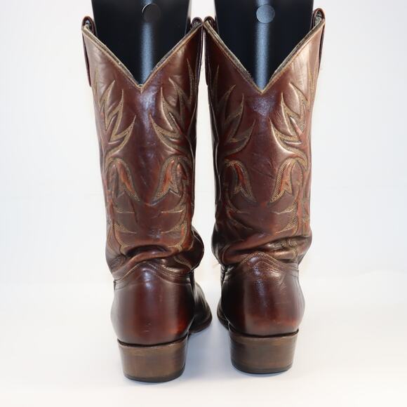 Vintage J. Chisholm Brown Leather Western Cowboy Boots Size 10D main image 4